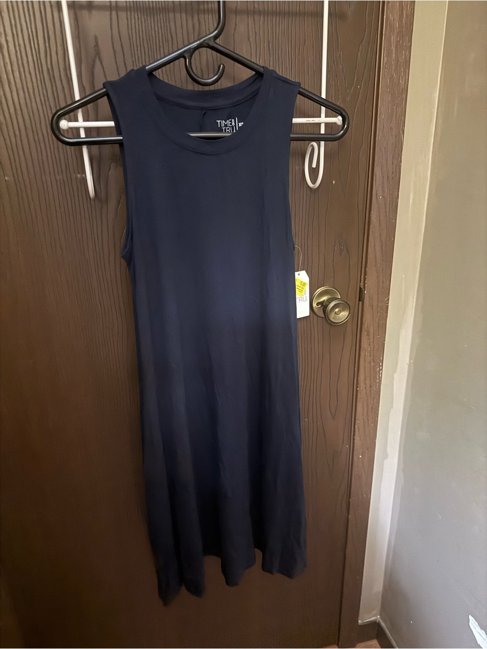 Time and Tru Navy Sleeveless Midi Swing Dress
